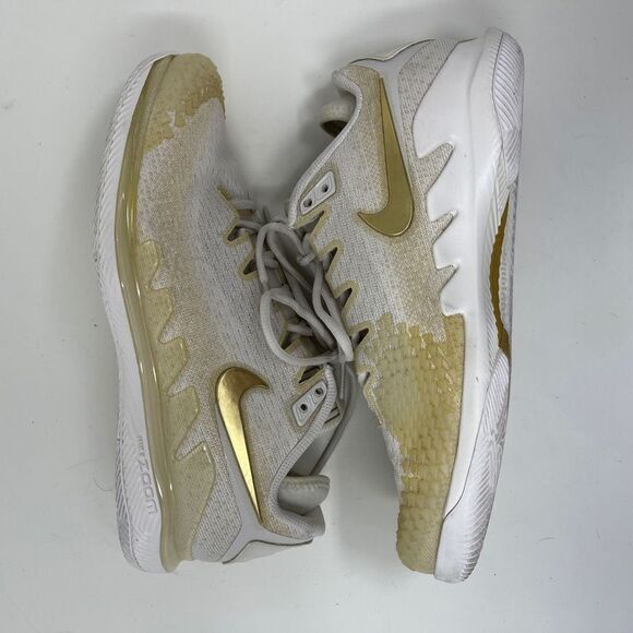 Nike Women Tennis Air Zoom Vapor X Knit Phantom Metallic Gold AR8835 003 Size 10 - Picture 5 of 9